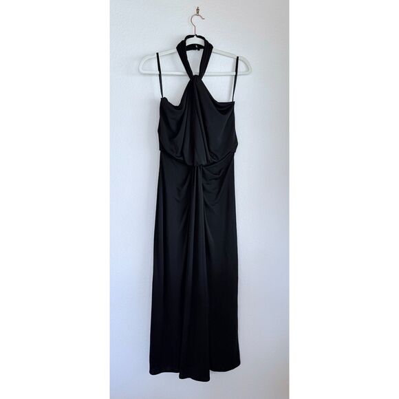 NWT Cinq a Sept Kaily Twist Halter Jersey Midi Dress in Black Size 6 - Picture 8 of 16